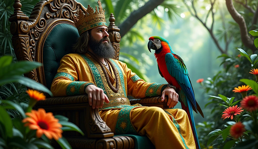 King and parrot friend in Jungle 