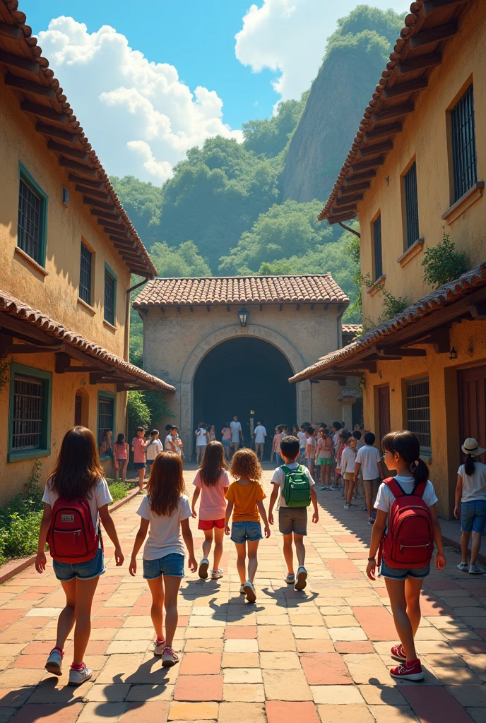 at school, the morning bustle was palpable. The children gathered in the courtyard, full of laughter and excitement for the long-awaited excursion to the Chiflón del Diablo mine. Emily, with her brown hair shining in the sun, He was looking for his friends in the crowd. Finally, he saw Agustina, her extroverted friend, who greeted her with enthusiasm.
“¡Emily! I can't believe it's finally today!" exclaimed Agustina, jumping for joy. At her side were Alexandra, her neighbor and classmate, and other children like Sebastian, Edward, Mallarli and Rosio. They all shared the same emotion, and the air was full of promises of adventure.
The teacher, With a warm smile, He approached the group. “Remember, guys, Today we are going to learn about the history of the mine and the importance of safety.. It is essential that you follow the rules and stay together at all times.," he reminded them, while the children nodded seriously.
As they walked towards the mine, The teacher told them stories about the miners who had worked there.. “It is said that some of them still roam the galleries, Taking care of the mine," said con un tono misterioso. Some children looked at each other, feeling a chill. “Do you think we will see ghosts??" asked Sebastian, making everyone laugh, Although some felt a little nervous.
As they advanced, The group shared stories of their own experiences. Agustina talked about a horror movie she had seen, mientras que Edward contaba sobre un campamento en el que había pasado la noche en una cueva. “It was terrifying! We heard strange noises all night," said, and everyone laughed, Although some felt a little uneasy