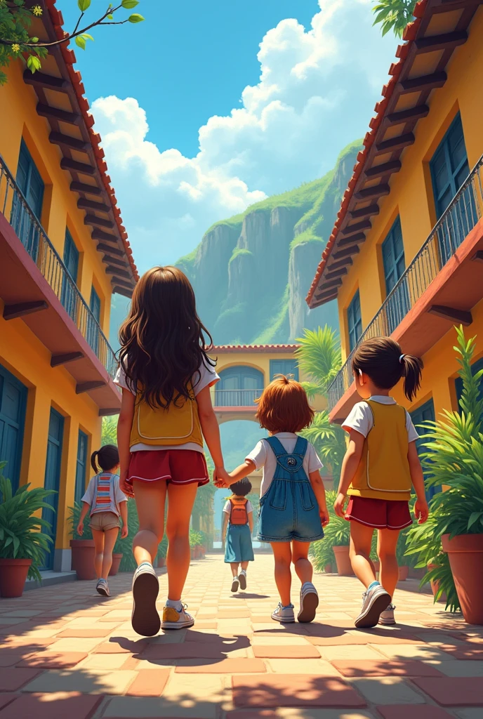at school, the morning bustle was palpable. The children gathered in the courtyard, full of laughter and excitement for the long-awaited excursion to the Chiflón del Diablo mine. Emily, with her brown hair shining in the sun, He was looking for his friends in the crowd. Finally, he saw Agustina, her extroverted friend, who greeted her with enthusiasm.
“¡Emily! I can&#39;t believe it&#39;s finally today!&quot; exclaimed Agustina, jumping for joy. At her side were Alexandra, her neighbor and classmate, and other children like Sebastian, Edward, Mallarli and Rosio. They all shared the same emotion, and the air was full of promises of adventure.
The teacher, With a warm smile, He approached the group. “Remember, guys, Today we are going to learn about the history of the mine and the importance of safety.. It is essential that you follow the rules and stay together at all times.,&quot; he reminded them, while the children nodded seriously.
As they walked towards the mine, The teacher told them stories about the miners who had worked there.. “It is said that some of them still roam the galleries, Taking care of the mine,&quot; said con un tono misterioso. Some children looked at each other, feeling a chill. “Do you think we will see ghosts??&quot; asked Sebastian, making everyone laugh, Although some felt a little nervous.
As they advanced, The group shared stories of their own experiences. Agustina talked about a horror movie she had seen, mientras que Edward contaba sobre un campamento en el que había pasado la noche en una cueva. “It was terrifying! We heard strange noises all night,&quot; said, and everyone laughed, Although some felt a little uneasy
