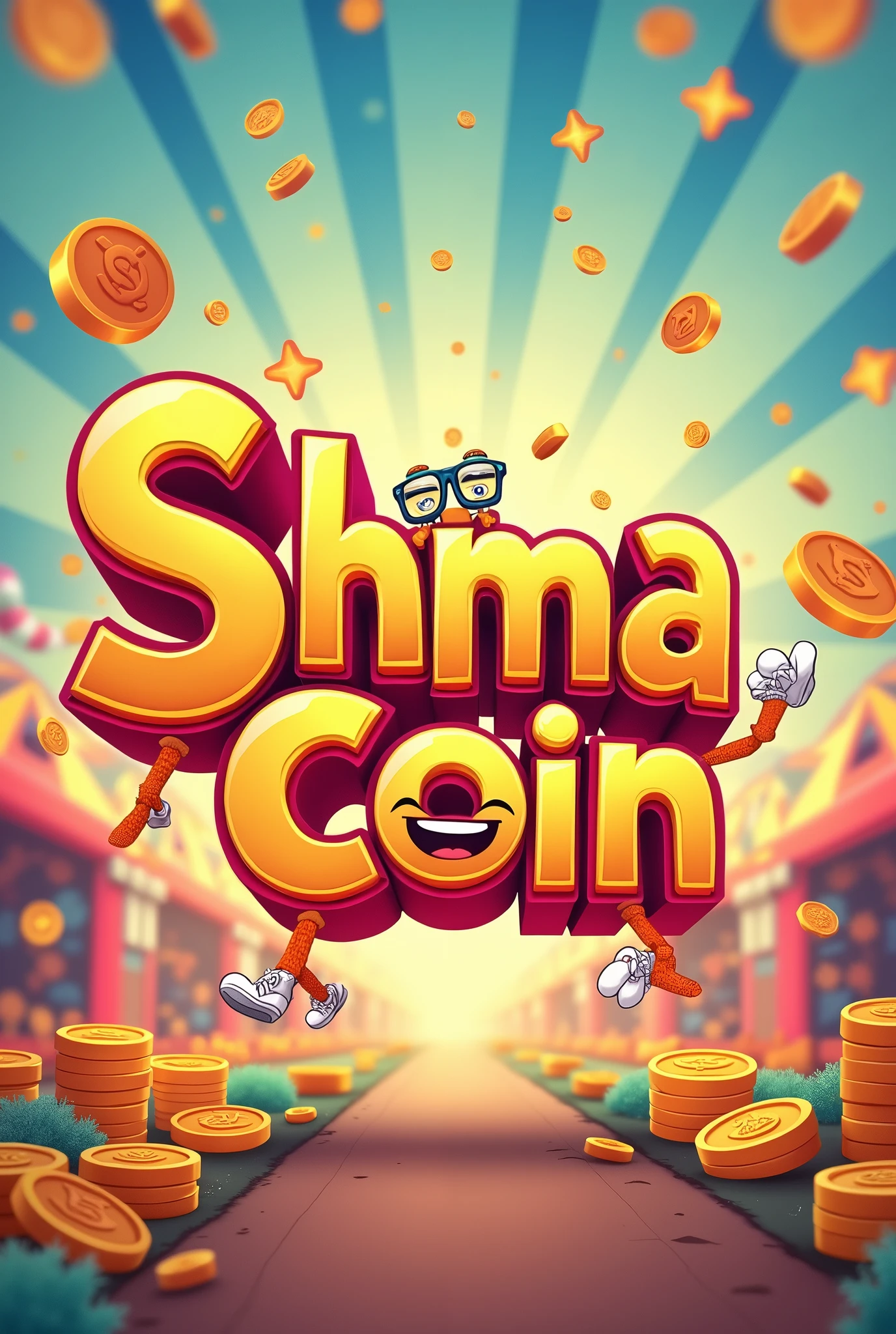 Logo of cryptocurrency ShmaCoin which will be the whole word ShmaCoin and make it funny 