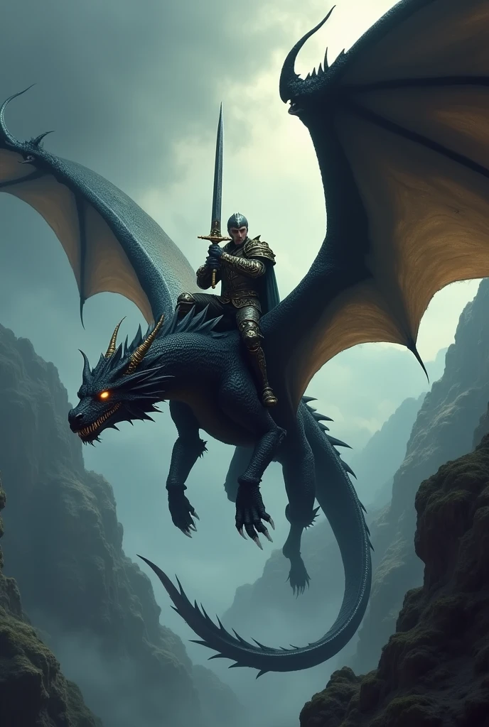 Black dragon with knight class