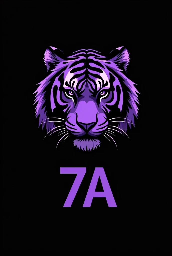 You said:
"Por favor, create an image of a purple tiger with a black background. And also add 7A below the image, And don't be 7a, Be 7A, with a capital A. make the tiger a little darker purple. i.e., a little more violet." With 1 7 and 1 a only with the tiger's head as if it were a logo
