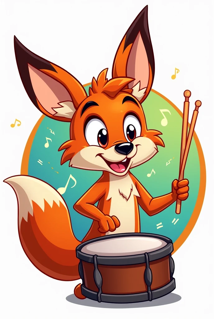 Logo of a coyote facing forward for drum lessons for children
