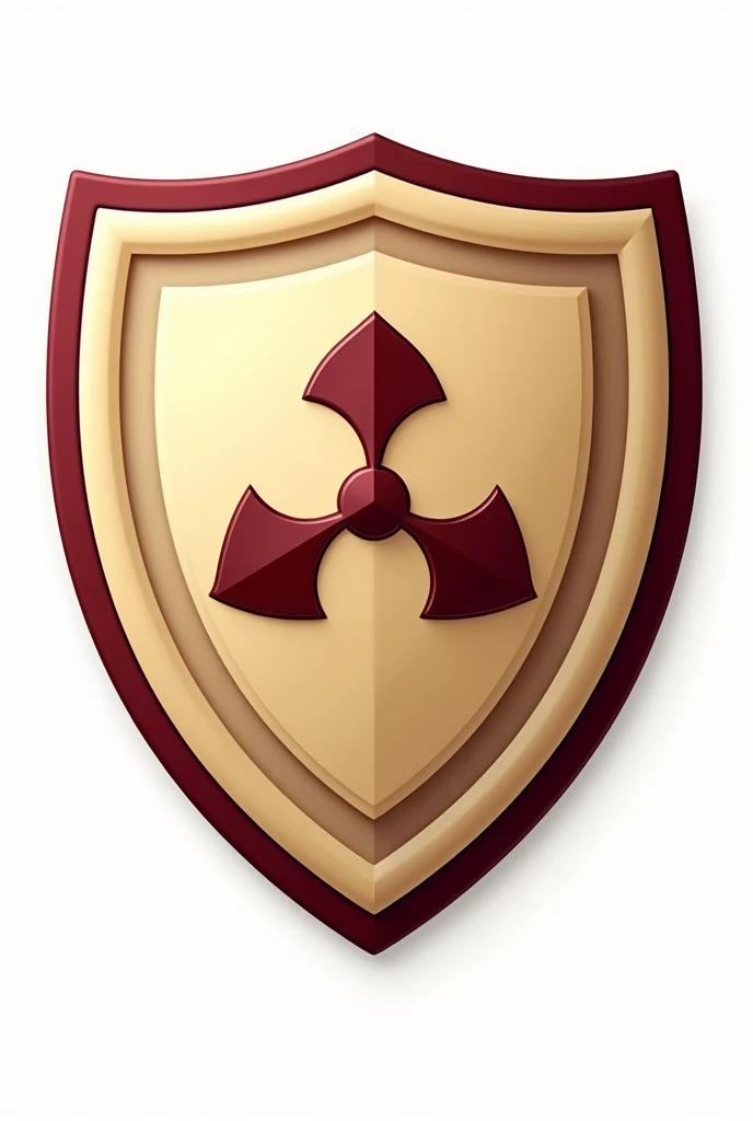 A football shield that at noon SS Siciliano, beige as main color and burgundy as secondary color, with the triskera as a detail, with white background and in 2D