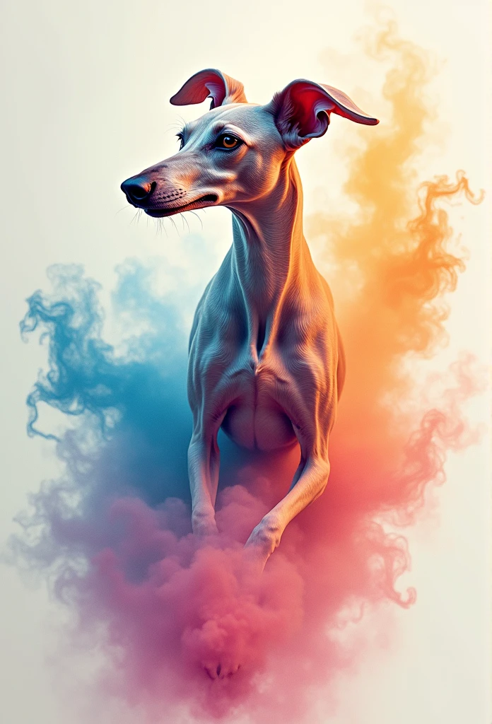 galgo, watercolor, colorfull, smoke, high definition,