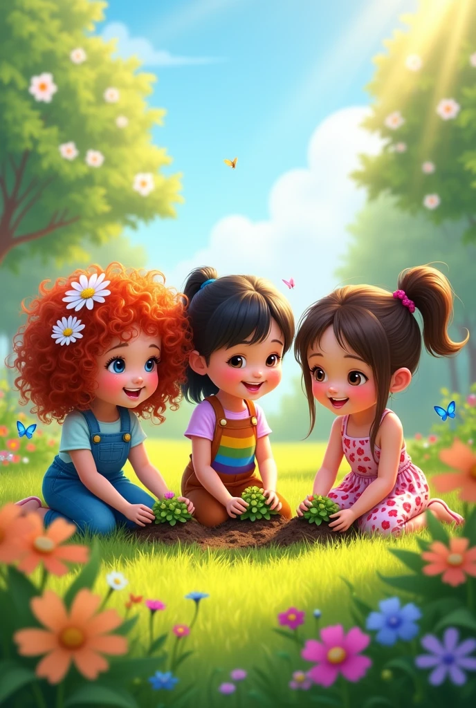 3 girls on knees