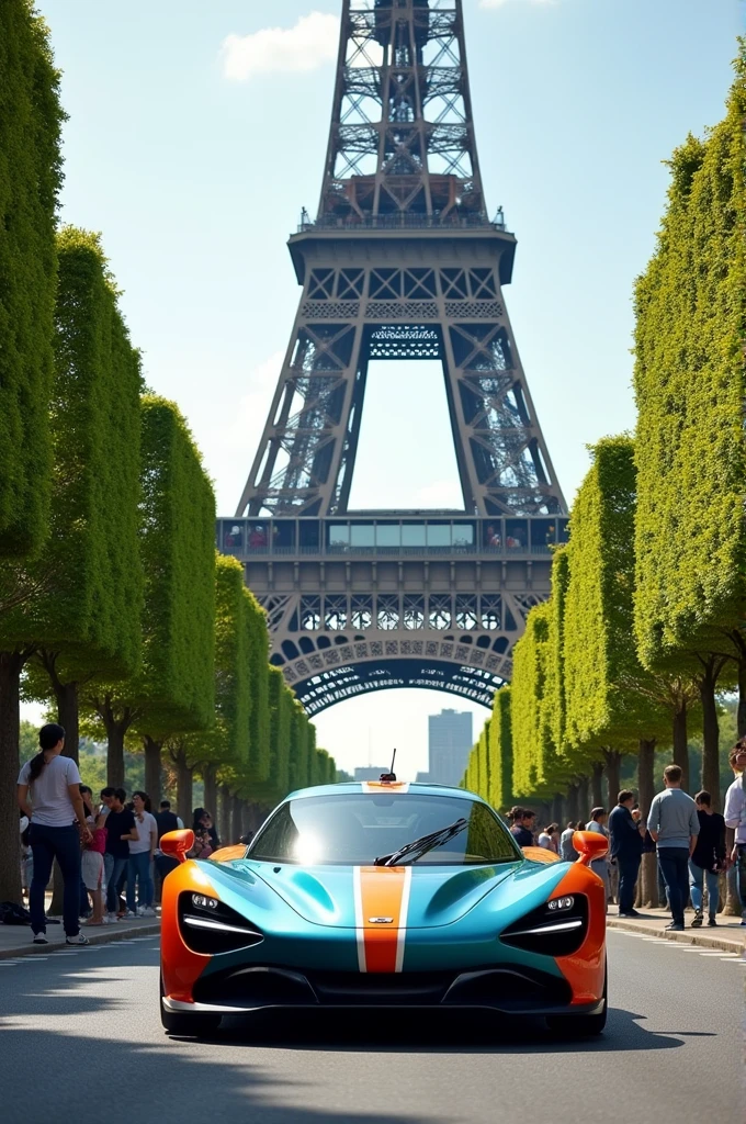 Saipa Pride drifting under the Eiffel Tower