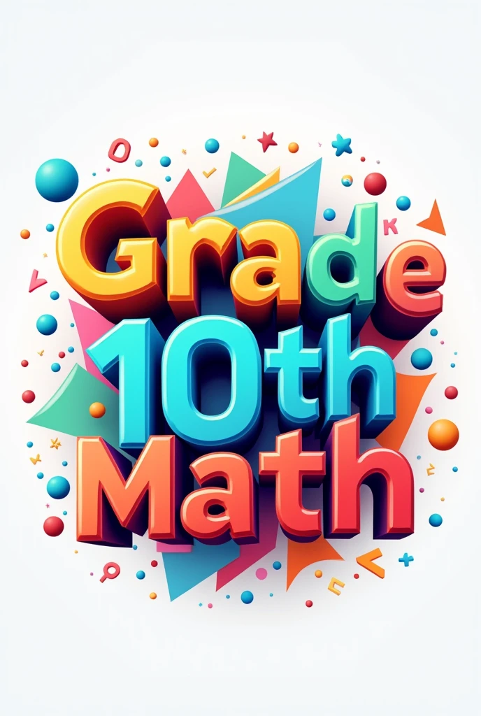 logo "Grade 10th math 3D colors