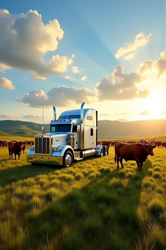 Luxury truck and cattle