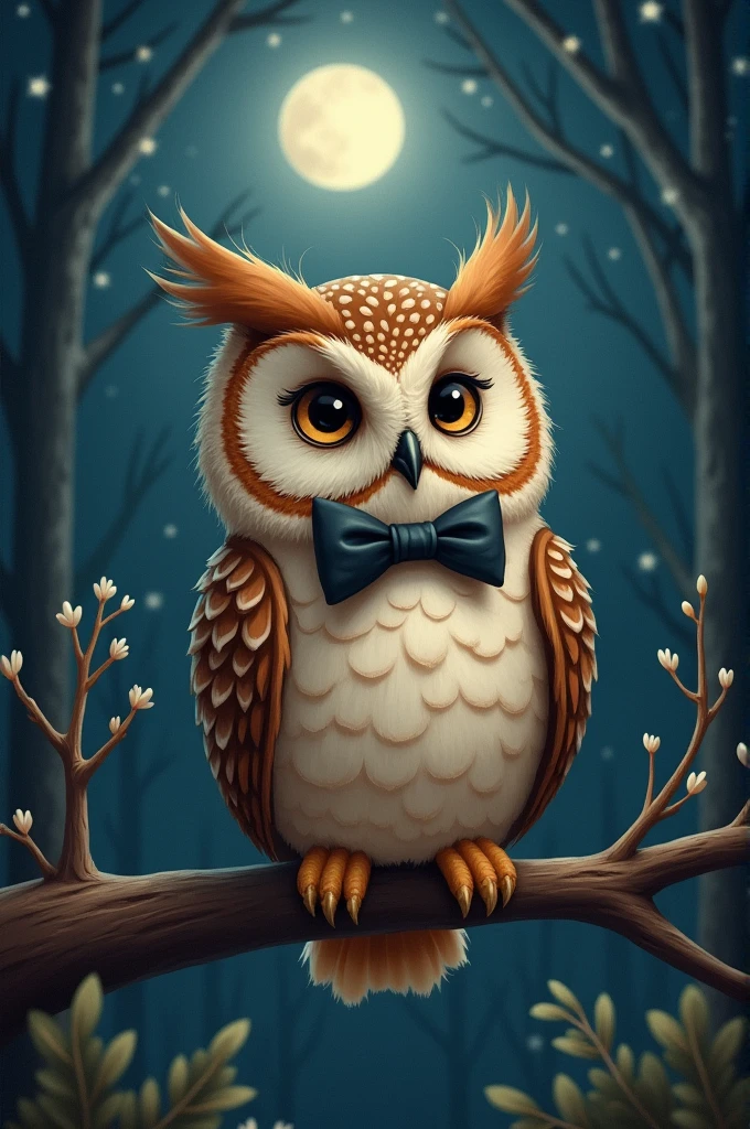 Owl wearing a bow tie