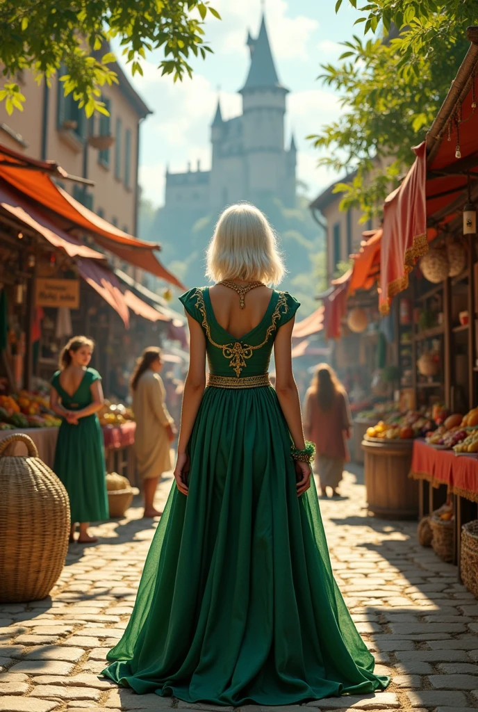 age girl shoulder length white hair in medieval times