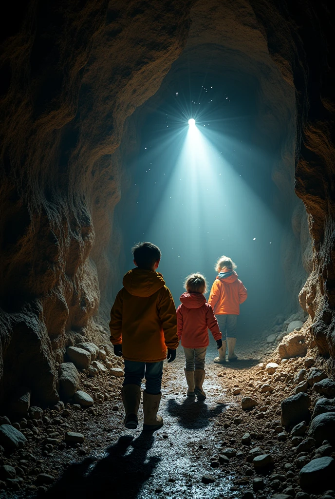 10 year old children in an abandoned mine on an excursion 
