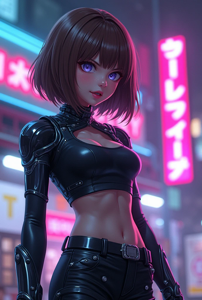 anime girl in shiny black latex tube dress kneeling for camera, showing lots of skin, seductive anime girl, beautiful woman, excited and blushing, detailed face, short red hair, looking down at camera, 8k, very detailed, (visible latex skirt), (long blacklatex gloves), pink latex stockings, garters, rooftop, cyberpunk city background, dark, upskirt camera shot, (hands covering breasts, armpits exposed, one leg up, visible thong), collar, open chest, tits prominent, bellybutton, high heels, giant , exposed hips
