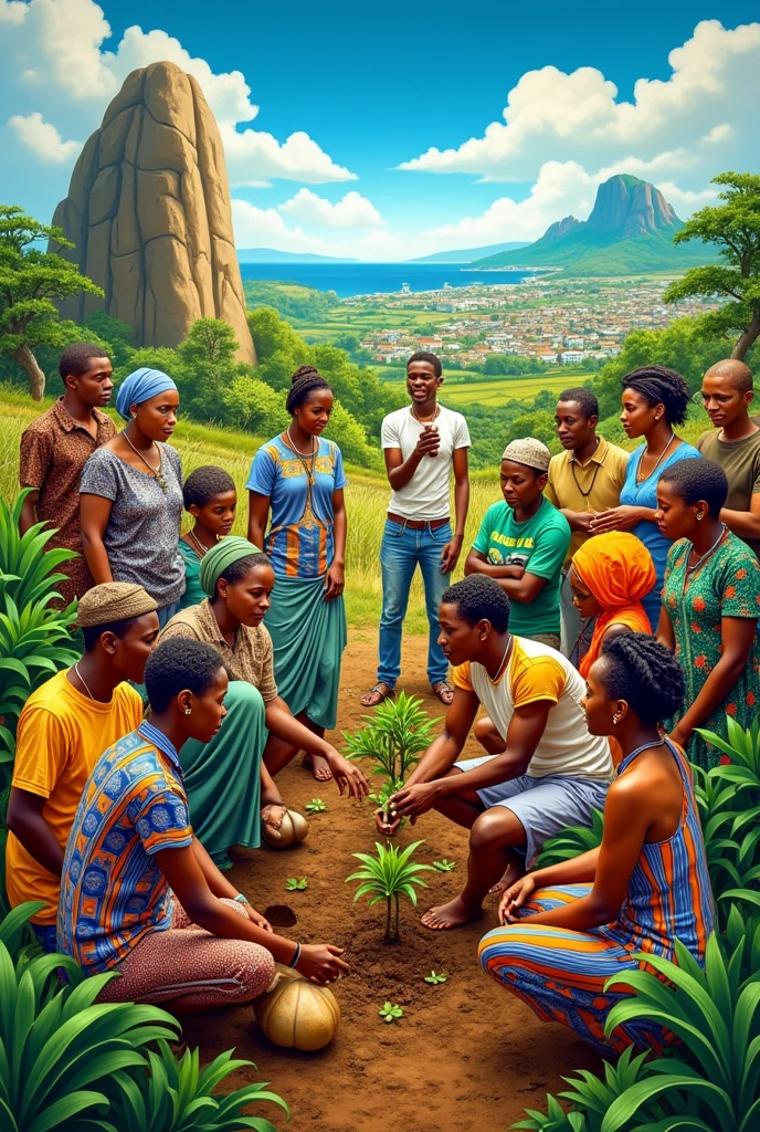 Generate an artwork that shows Collaborative Action for Growth, Competitiveness and Stability in nigeria