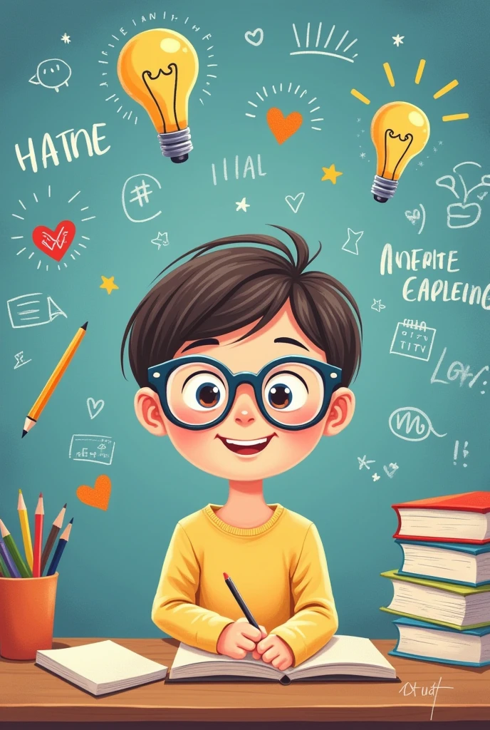 image about a learning contract with a simple color drawing style 