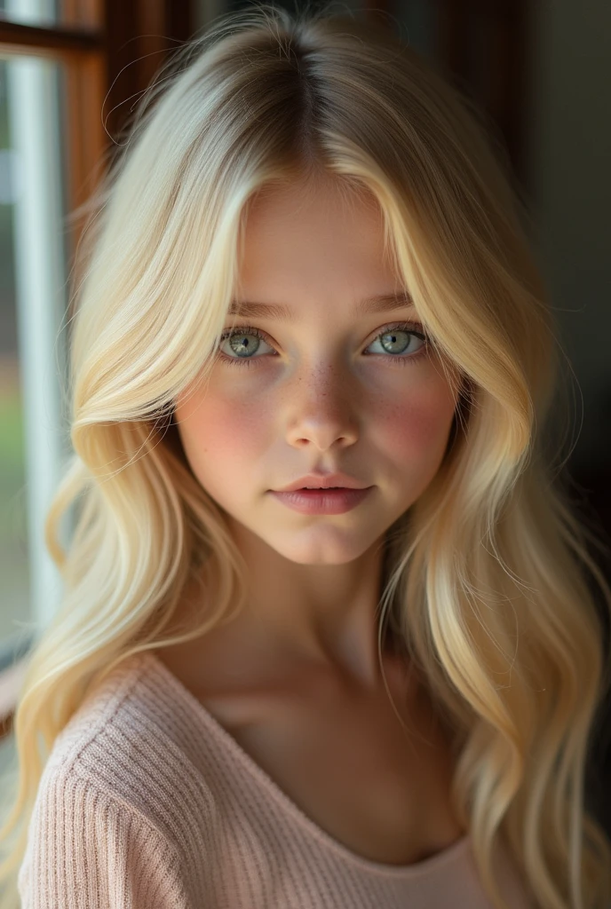 BIG EYED BLONDE GIRL,dolce,young long hair 