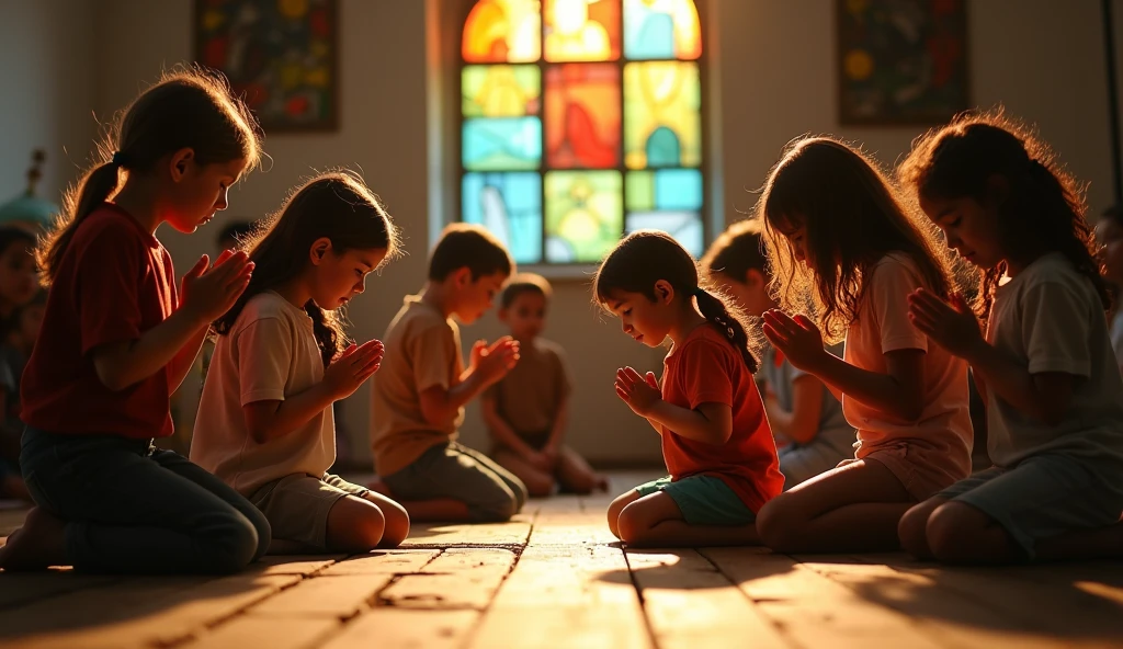 Children praying 