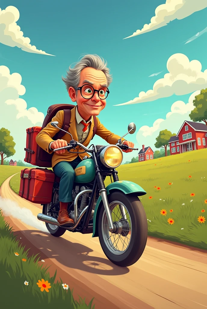 errand service, Professor, school, cartoon,cross country motorcycle