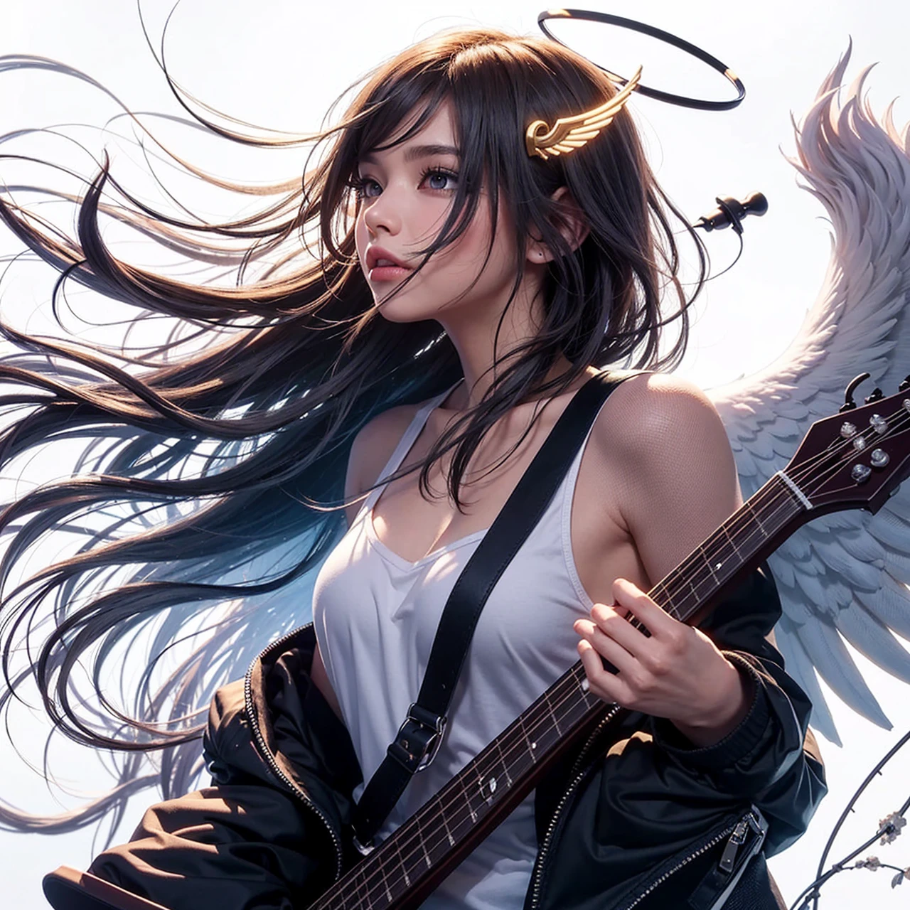 Beautiful cool girl.
no angel halo.
no Accessory