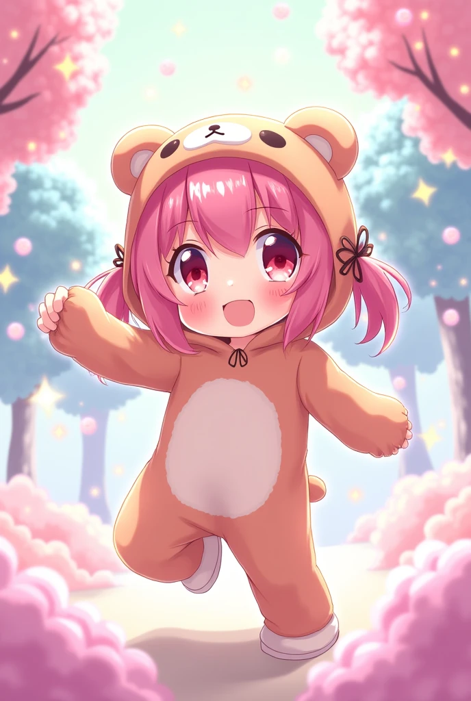魔法少女まどか☆マギカの鹿目まどかが、Illustration of a bear costume