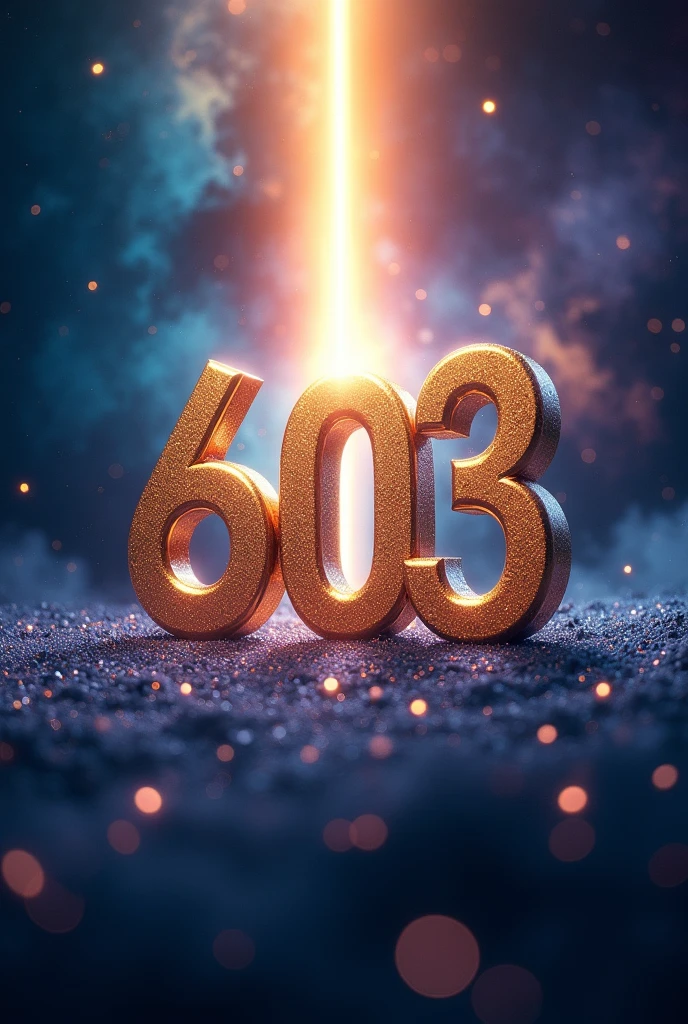 Create an image with the number 603 in front and a ray striking it