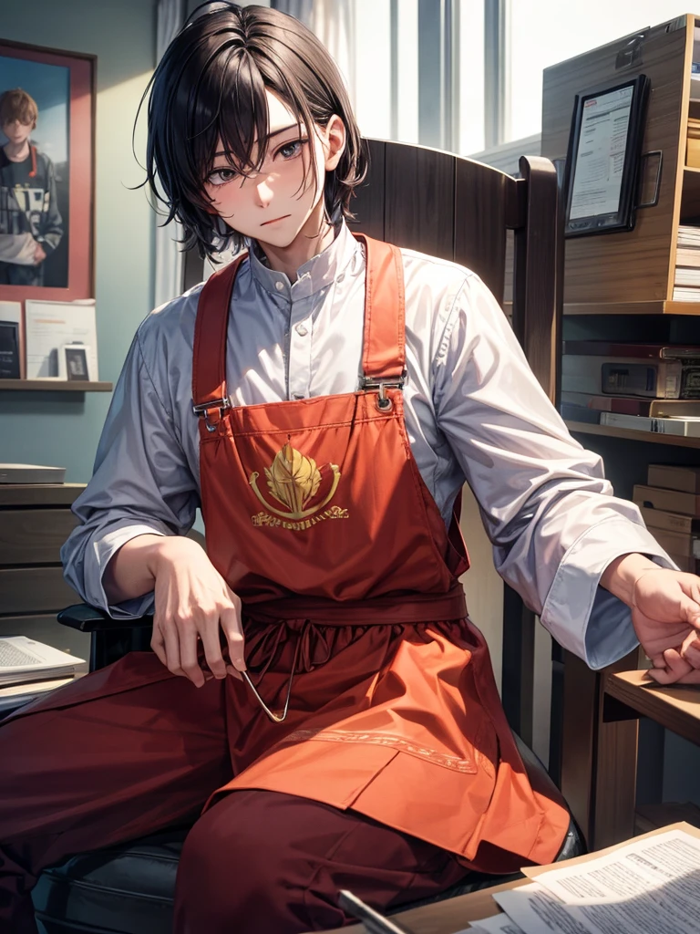 He hasn&#39;t put on his freshly bathed clothes.,Tall and plump lady