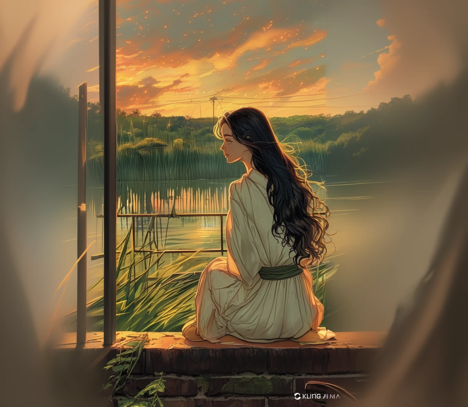 a girl in a beautiful garden, elegant dress, long brown hair, beautiful detailed eyes, beautiful detailed lips, extremely detailed face, longeyelashes,1girl,medium:digital painting, highly detailed, intricate, cinematic lighting, vivid colors, dramatic shadows, painterly, award-winning, vibrant, visually stunning