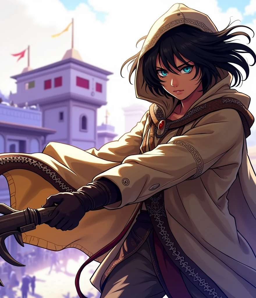 Character image wearing light linen assassin's creed like clothing