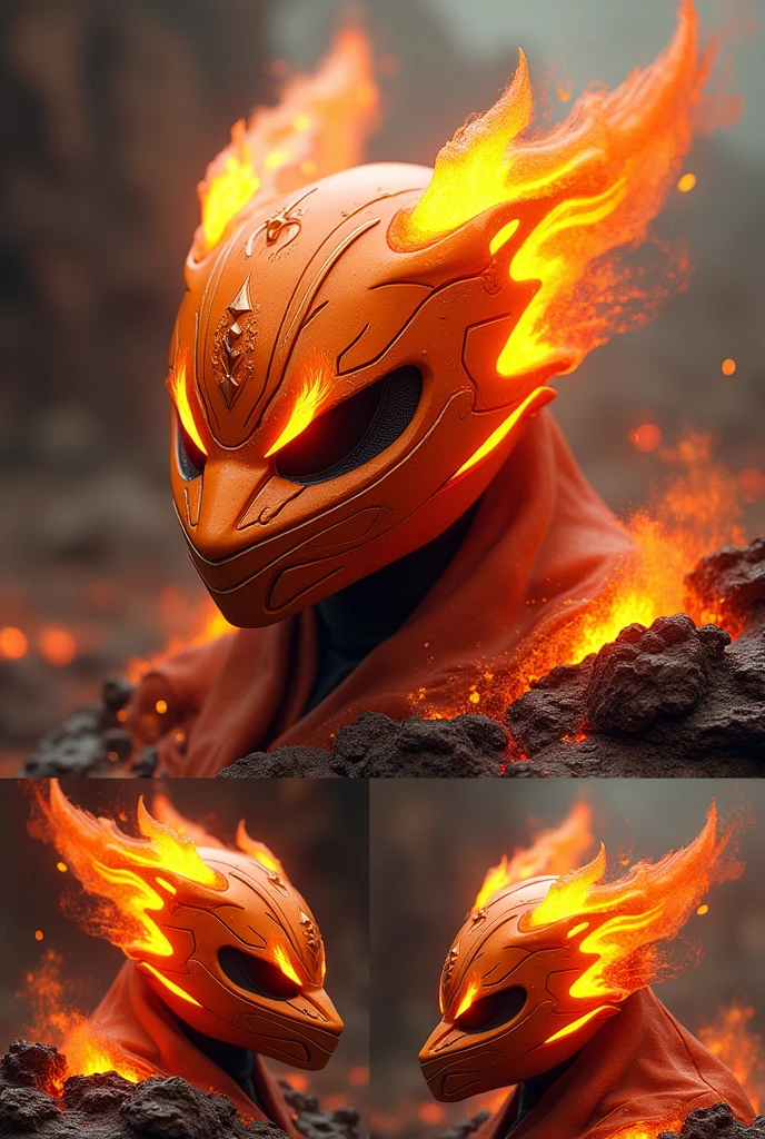 make me pokemon full face helmets with theme infernape and show me from all side