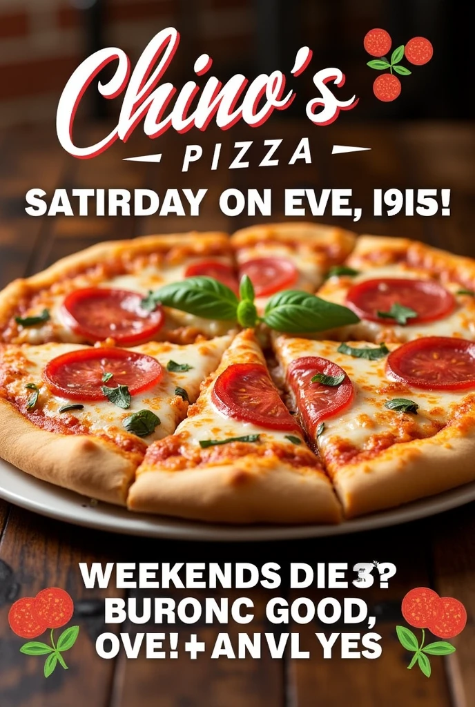 A poster with pizza will available starting this weekend your support will truely be appreciated
Chino's Pizza