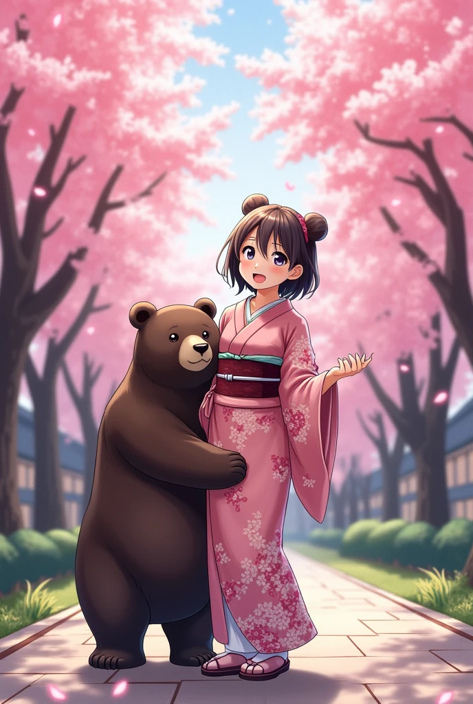 University Acceptance cherry blossoms Bear Japanese
