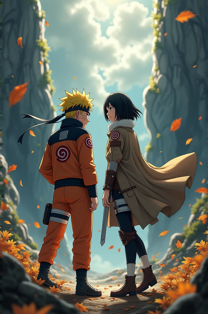 Naruto with mikassa from snk