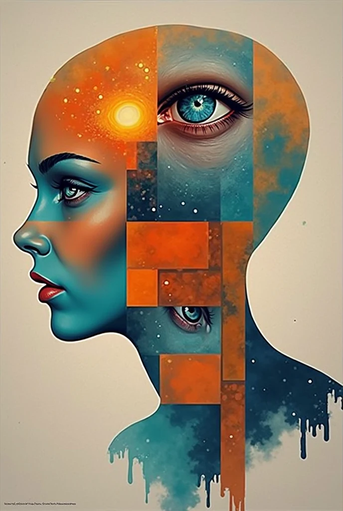 cubism portrait, fine art, teal and orange, contemporary art, alien form head shot, queen of space, (best quality,4k,8k,highres,masterpiece:1.2),ultra-detailed,(realistic,photorealistic,photo-realistic:1.37),hyperrealistic,dramatic lighting,intricate details,surreal,striking pose,regal expression,ethereal,otherworldly,futuristic,digital painting
