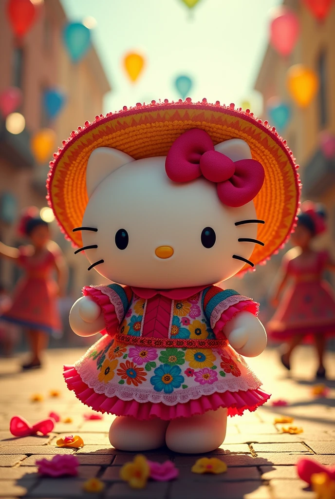 Hello Kitty with a Colombian vallenato hat