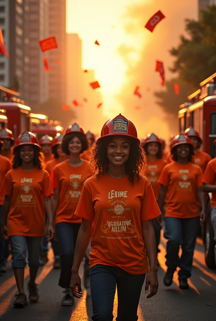 The image of the Seventh-day Adventist Church&#39;s campaign breaking the silence together with the image of firefighters 