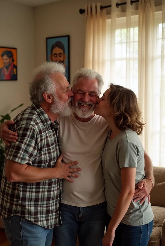 gay dads 59 years old kiss their daughters on the lips