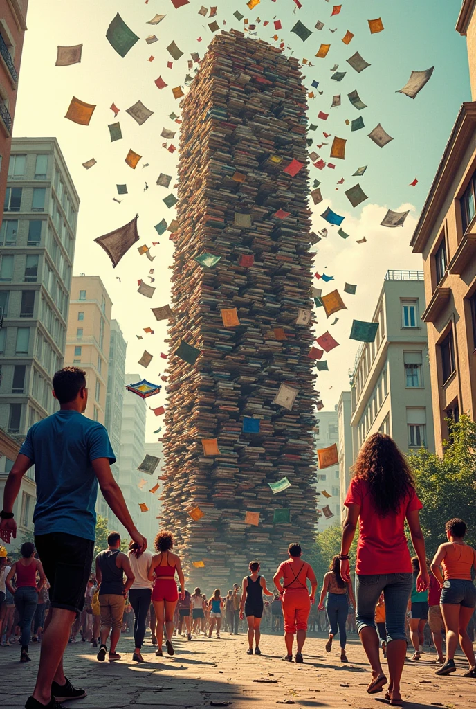 I need an idea for a metaphorical poster that relates education as a loss of social value with the Buenos Aires emerging culture festival