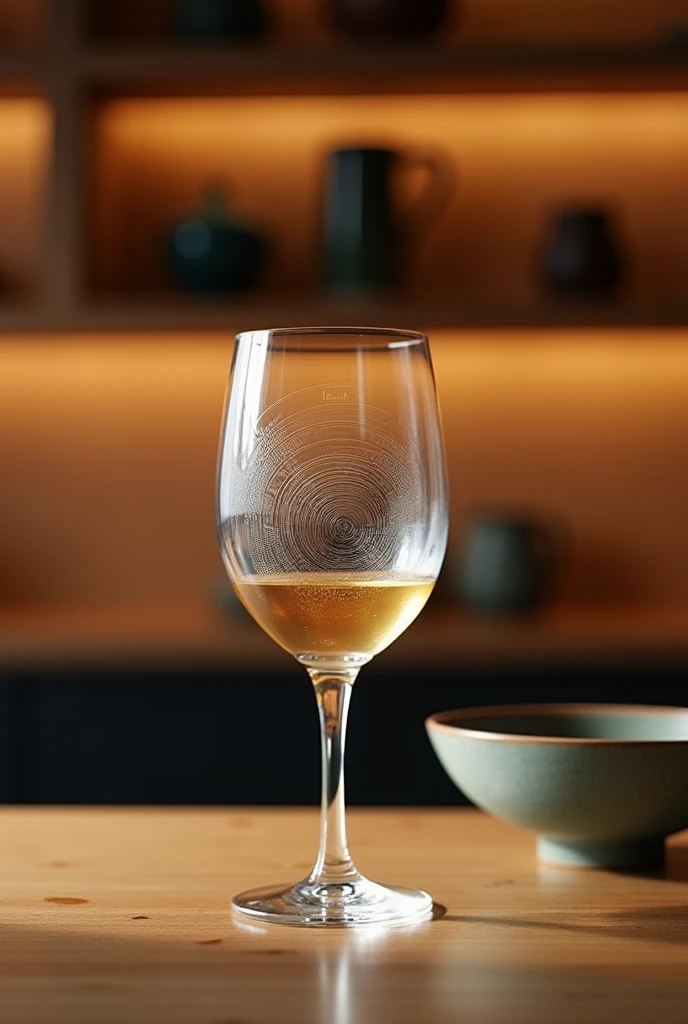 Please, generate me a representation of the aurea proportion Represented on a cup or a Glass