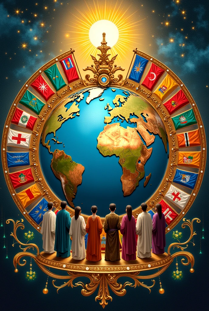 A coat of arms that represents all the countries of the world