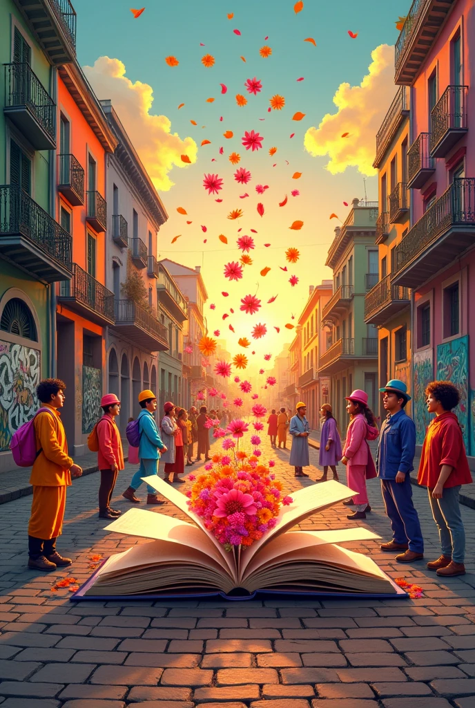 I need an idea for a metaphorical poster that relates education as a loss of social value with the Buenos Aires emerging culture festival
