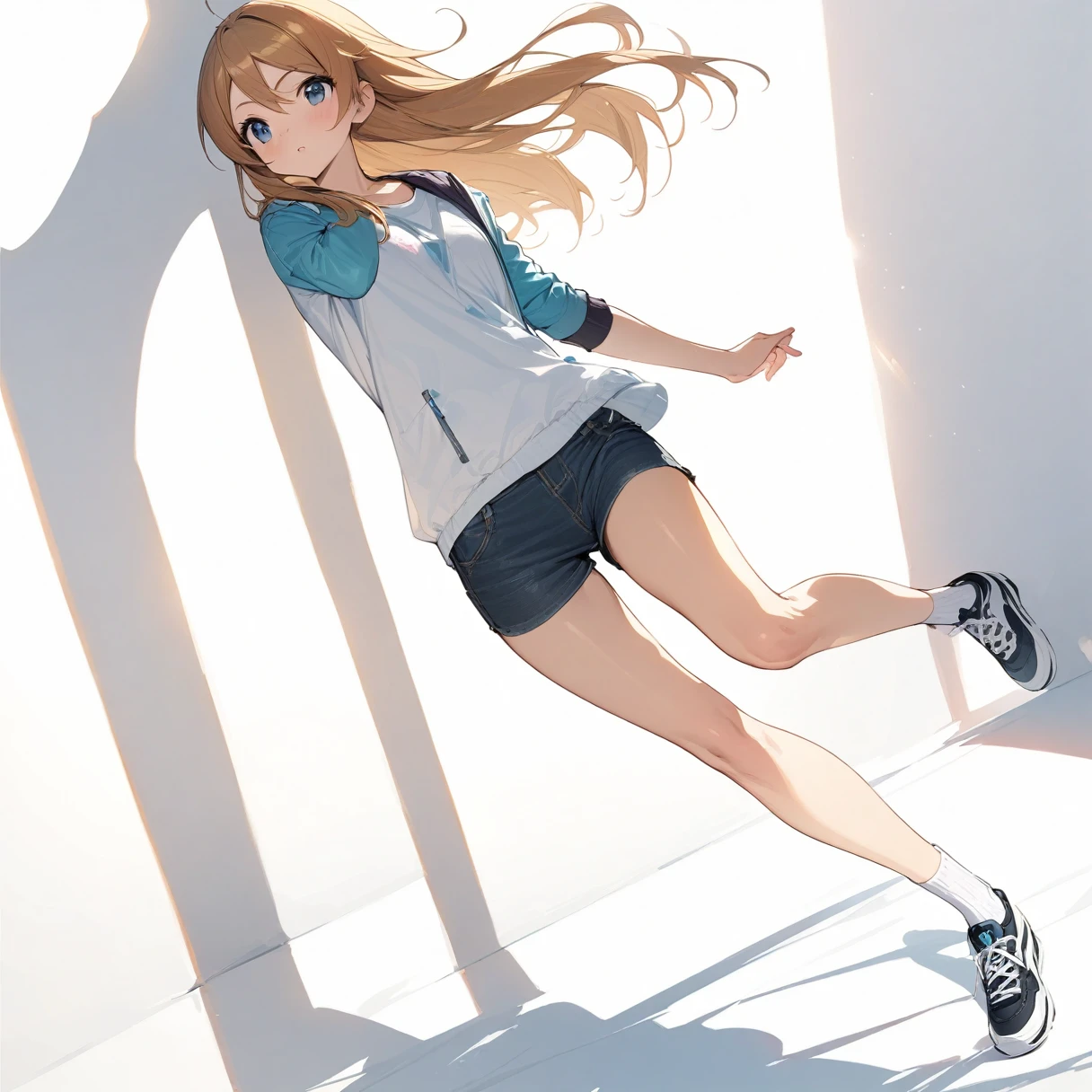 (masterpiece),(Highest quality),High resolution,(Very detailed),(Best illustrations),(Best Shadow),(Absurd),(so beautiful),(White background),(White Room),Thin legs,(Kirino Takasaka),kirino kousaka,My Little Sister Can't Be This Cute,Blonde,Long Hair,Hair Clip,Green Eyes,bangs,Embarrassed,smile,center,One person,Beautiful girl,Big eyes,Tight waist,Five perfect fingers,Beautiful Skin,Wet,Spread your legs,Showing off,White panties,Detailed panties,White bra, Details Bra,tits,Short skirt,Panty shot,slightly open legs,Schoolgirl uniform,