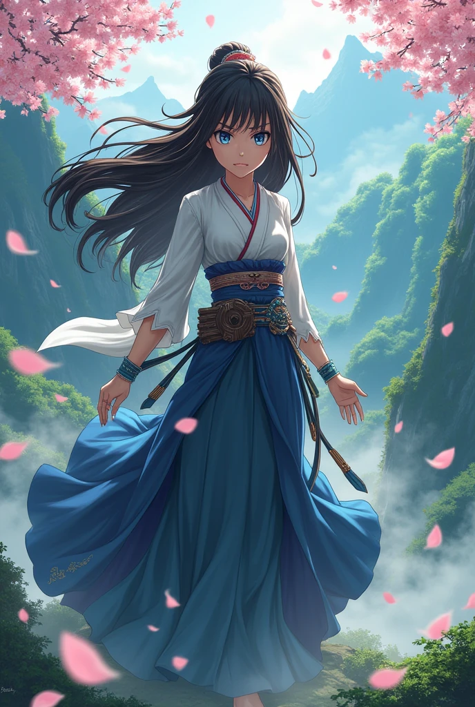 Kimetsu pillar there was no very beautiful woman, blue eyes and dark brown hair