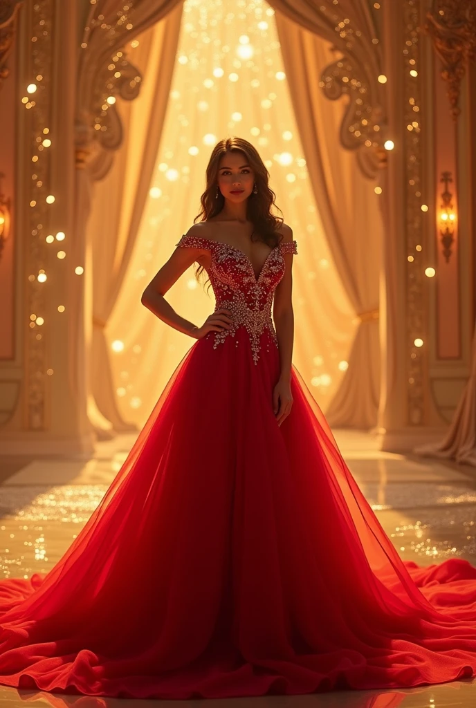 The prettiest red dress for a beauty queen