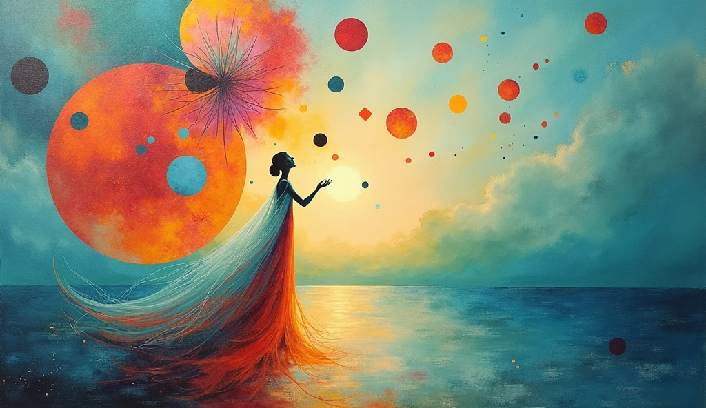 painting of create order and harmony art full of one shapes