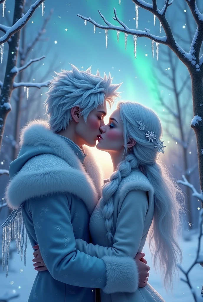 Elza and Jack Forst kissing