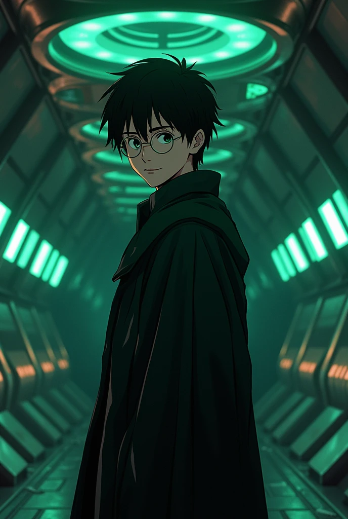 Harry Potter dans l'univers des film alien en anime , avec un alien vidible