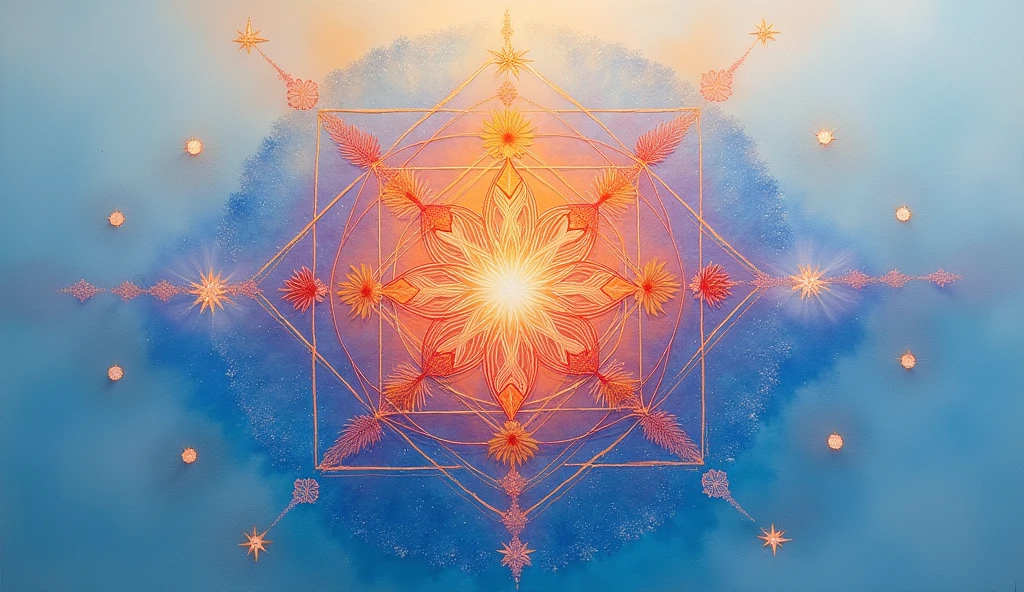 painting of create order and harmony art, full of one pattern shapes