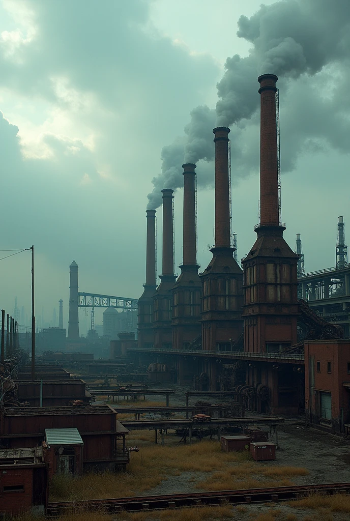 industrial economics, no people, with only factories