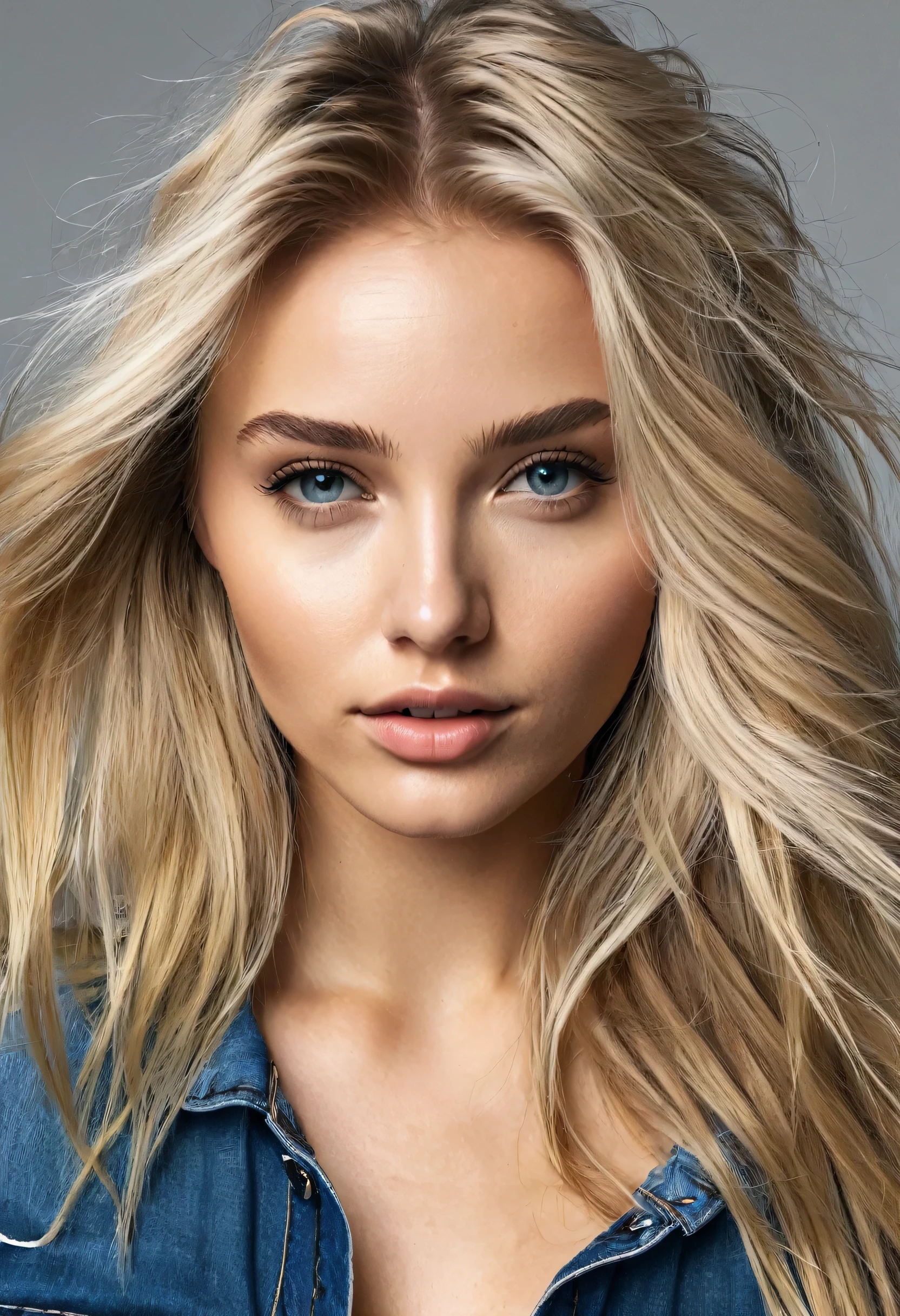 iphone pro 14, extremely beautiful model, seulement les fans, femme de 20 ans, scandinave, longs cheveux blonds, realistic, seins gaies, clivage, haut court, ripped jeans, Lauren Bud, nue
