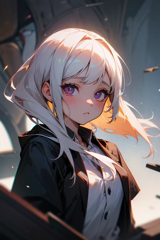 A beautiful girl with dead eyes shot in the heart